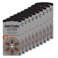 Rayovac extra advanced 312 pilas para audífonos marrones 60 unidades  204806