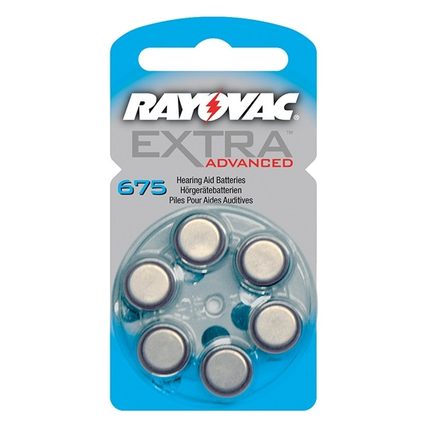 Rayovac extra advanced 675 pilas para audífonos azules 6 unidades