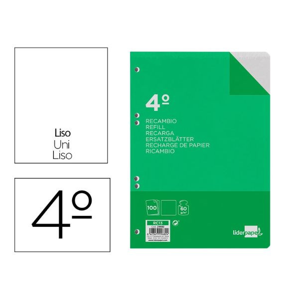 Recambio Papel Archivador | A5 | liso | 60 gramos | 100h 426904 - 1