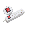 Regleta 3 tomas Interruptor (1.4M) - Blanco