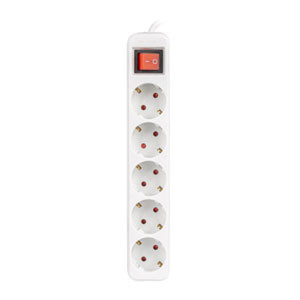 Regleta 5 tomas Interruptor (3M) - Blanco