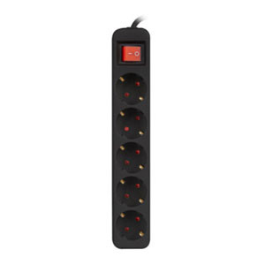 Regleta 5 tomas Interruptor (3M) - Negro
