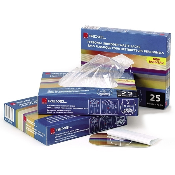 Rexel 40060 bolsas recolectoras de plástico 40 litros (100 unidades) 40060 208198 - 1