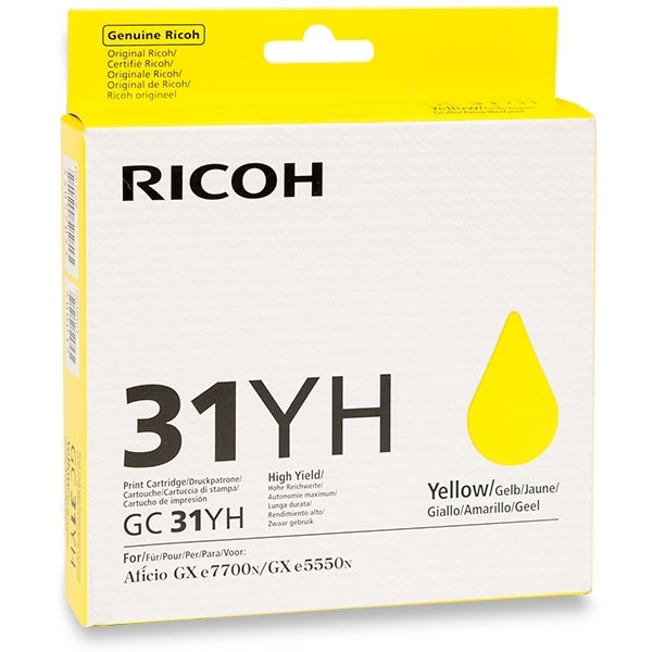 Ricoh GC-31YH cartucho de gel amarillo XL (original) 405704 073812 - 1