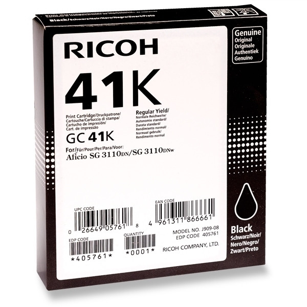 Ricoh GC-41K cartucho de gel negro XL (original) 405761 073790 - 1