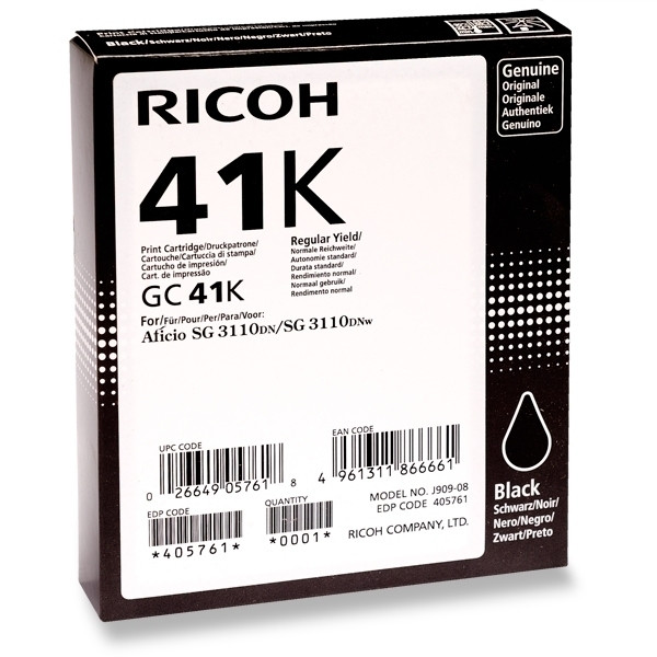 Ricoh GC-41K cartucho de gel negro XL (original) – imagen 2