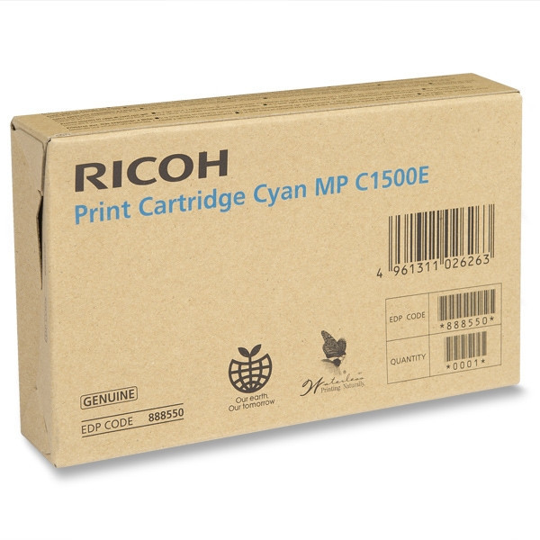 Ricoh MP C1500E toner gel cian (original) 888550 074822 - 1