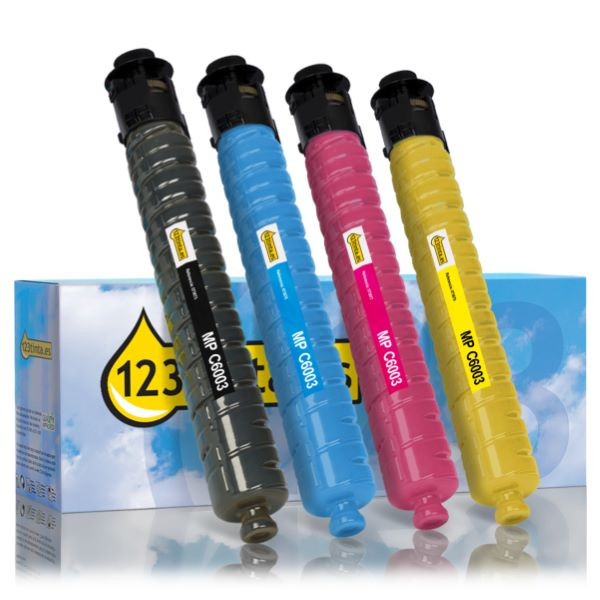 Ricoh MP C6003 toners (marca 123tinta) | Pack negro + 3 colores 125349 - 1