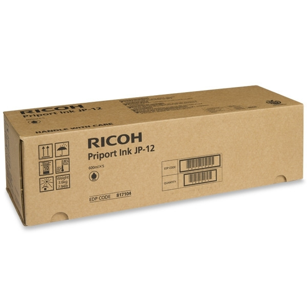 Ricoh type JP12 tinta negra 5x (original) 817104 074728 - 1