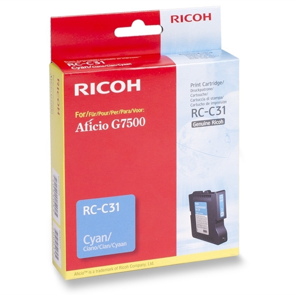 Ricoh type RC-C31 cartucho de tinta cian (original) 405505 074882 - 1