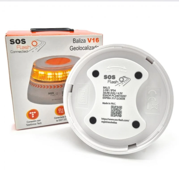 SOS FLASH Luz de emergencia V16 baliza homologada DGT con geolocalización | Pack 3 uds 426864 - 3