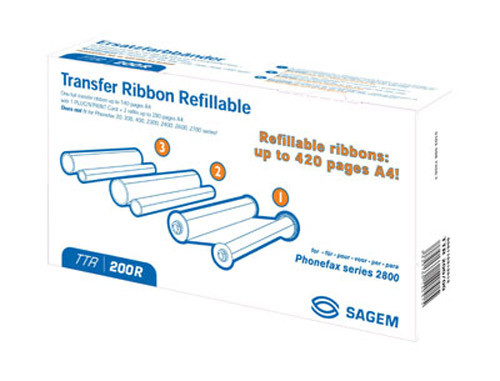 Sagem TTR 200R Pack cinta transferencia térmica + 2 recambios (original) TTR-200R 031900 - 1