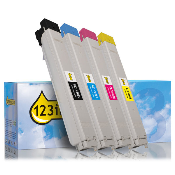 Samsung CLT-K808S, C808S, M808S y Y808S toners (marca 123tinta) | Pack negro + 3 colores 130471 - 1