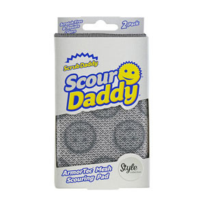 Scrub Daddy | Scour Daddy | Esponja de acero | Gris (2 piezas) SDSCST SSC00250 - 1