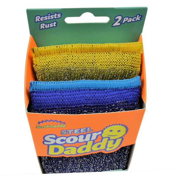 Scrub Daddy | Scour Daddy | Esponja de acero | Gris (2 unidades)