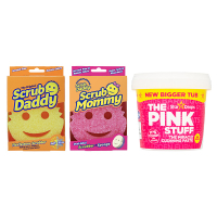 Scrub Daddy Pack Scrub Mommy esponja rosa & Scrub Daddy Original esponja + The Pink Stuff Paste (850 gramos)  SPI00043