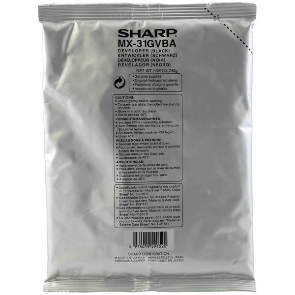 Sharp MX-31GVBA revelador negro (original) MX-31GVBA 082296 - 1