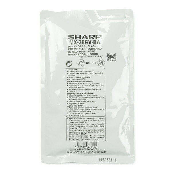 Sharp MX-36GVBA revelador negro (original)