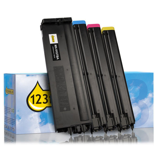 Sharp MX-51GT toners (marca 123tinta) | Pack negro + 3 colores 160504 - 1