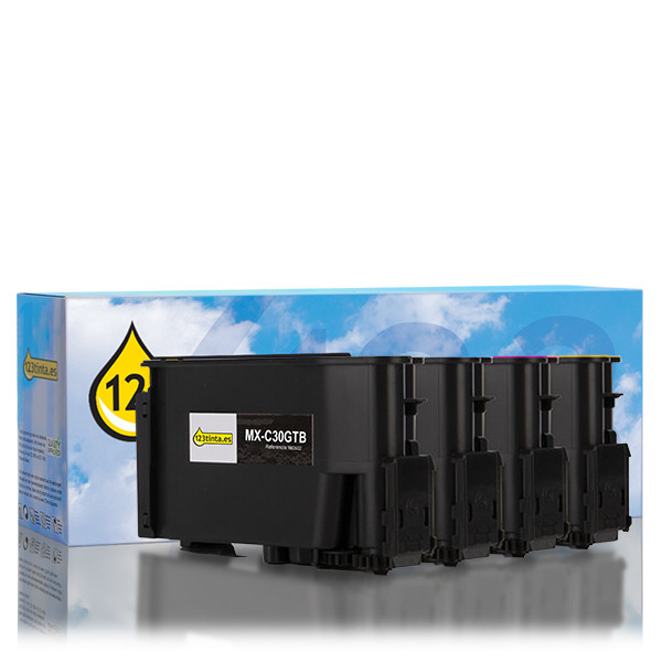 Sharp MX-C30GT pack negro + 3 colores (marca 123tinta) 160502 - 1