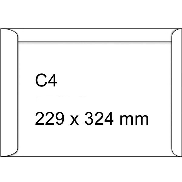 Sobre adhesivo blanco C4 (229 x 324 mm) - 250 unidades