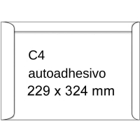 Sobre blanco | 229 x 324 mm | C4 | adhesivo | 250 unidades 209078