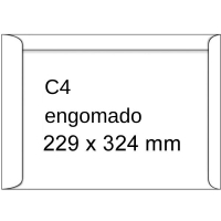 Sobre blanco | 229 x 324 mm | adhesivo | C4 | 10 unidades 209070