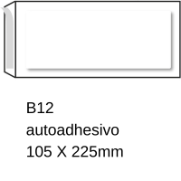 Sobre blanco | con acolchado | 105 x 225 mm | B12 | adhesivo | 5 unidades 209126