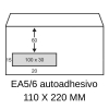 Sobre blanco Exclusive 110 x 220 mm - EA5/6 con ventana izquierda autoadhesiva (200 unidades) 209170 - 1