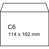 Sobre blanco Exclusive 114 x 162 mm - C6 engomado (50 unidades) 209174