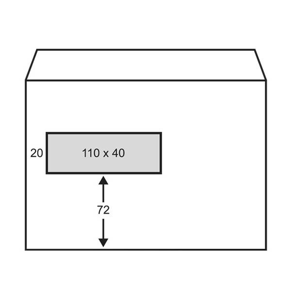Sobre blanco Exclusive 162 x 229 mm - Ventana C5 izquierda autoadhesiva (100 unidades) 209178 - 2