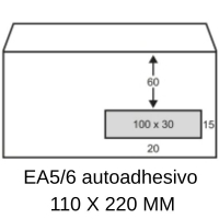 Sobre blanco exclusivo | 110 x 220 mm | adhesivo | EA5/6 | 200 unidades 209172