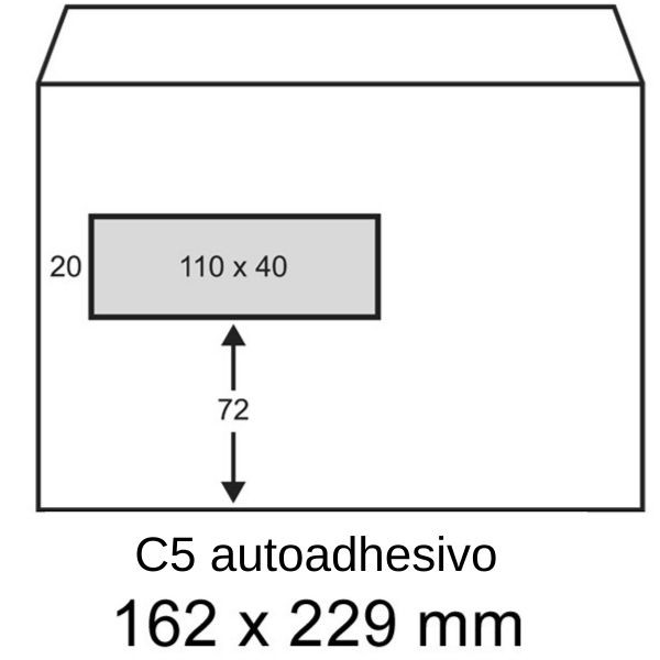 Sobre blanco exclusivo | 162 x 229 mm | adhesivo | C5 | 100 unidades 209178 - 1