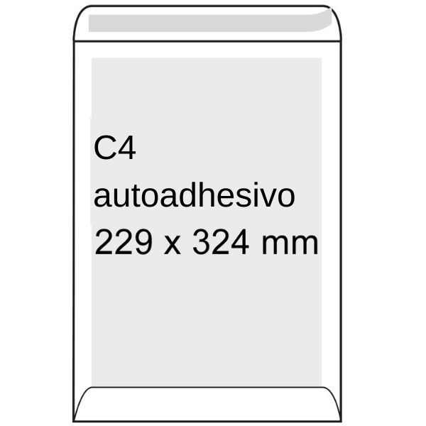 Sobre blanco reforzado | 229 x 324 mm | C4 | adhesivo | 100 unidades