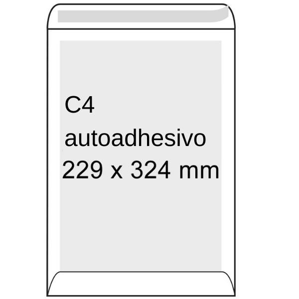 Sobre blanco reforzado | 229 x 324 mm | C4 | adhesivo | 10 unidades