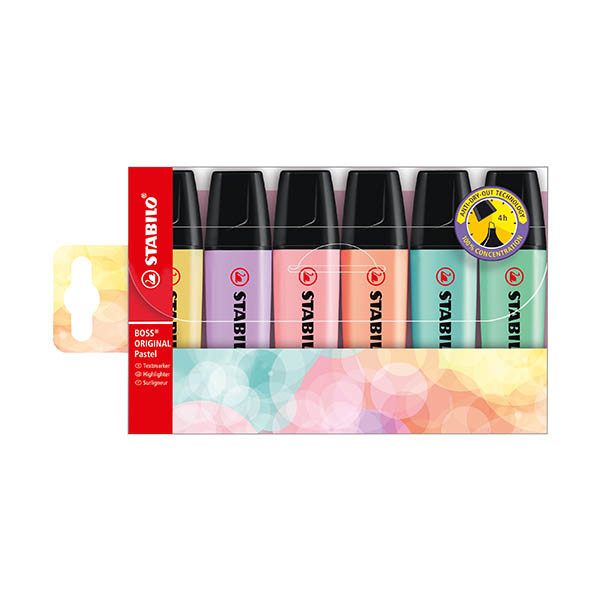 Stabilo BOSS subrayadores fluorescentes pastel surtidos (6 colores)