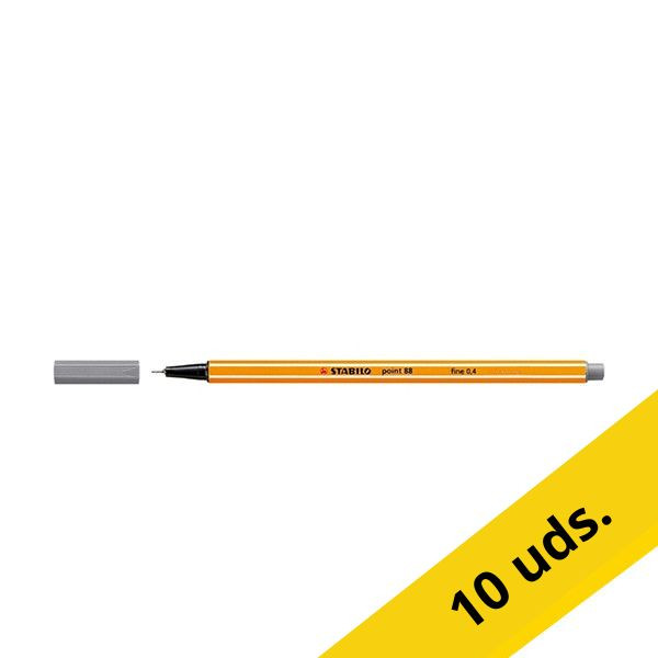 Pack 10x Stabilo Point 88 Rotulador de punta fina gris oscuro 200230 - 1