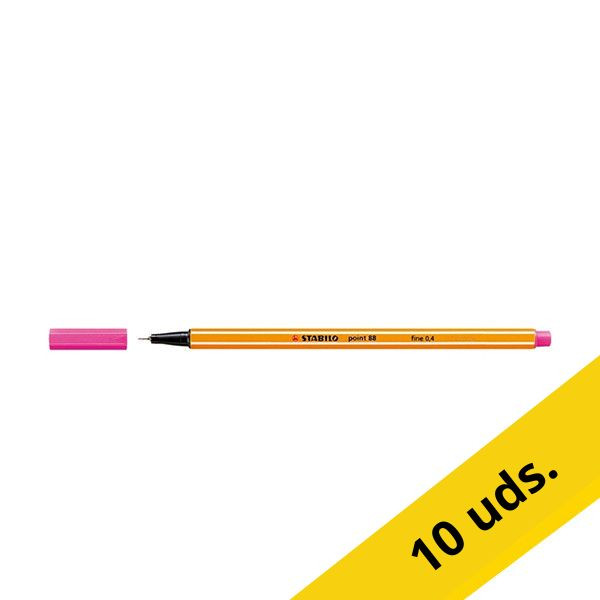 Pack 10x Stabilo Point 88 Rotulador de punta fina rosa 200214 - 1