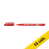 Pack 10x Stabilo SENSOR Rotulador de punta fina rojo