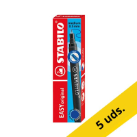 Pack 5x Stabilo Easy Original Recambio para bolígrafo de punta mediana azul 3 unidades