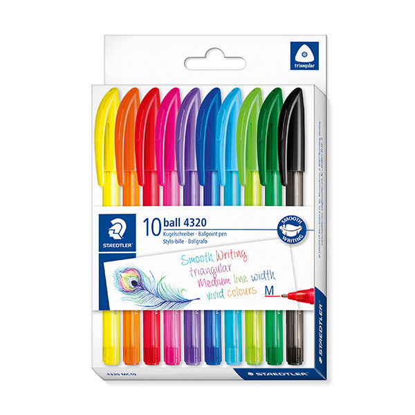 Staedtler Ball 4320 Set de bolígrafos triangulares de 1 mm surtidos | 10 unidades 209628 - 1