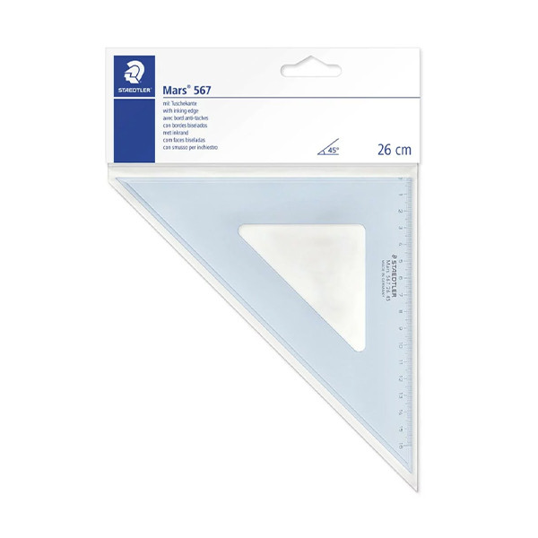 Staedtler Escuadra de dibujo técnico de 26 cm y 45° 209614 - 1
