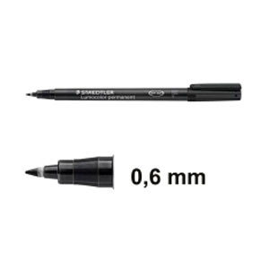 Staedtler Lumocolor 318 marcador permanente negro (0,6mm) 318-9 424733 - 1