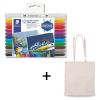 Staedtler PACK Staedtler Rotuladores Textiles (12 colores) + Tote Bag  209613