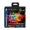 Staedtler Pigment Arts Rotuladores de pincel de colores básicos (12 unidades) 209664 - 1