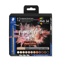 Staedtler Pigment Arts Rotuladores de pincel de colores brillantes e intensos (12 unidades) 209667