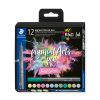 Staedtler Pigment Arts Rotuladores de pincel de colores pastel (12 unidades) 209665 - 1