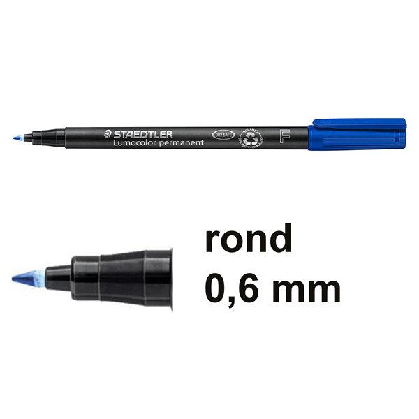 Rotulador permanente Staedtler Lumocolor 318 azul (redonda de 0,6 mm) 424735 - 1