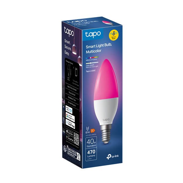 TP-Link Tapo L430C E14 bombilla inteligente tipo vela B38 blanca y RGB ajustable (1 unidad) 828920 - 2