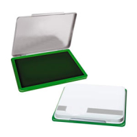 Tampón metálico con almohadilla para sellador (122X84X14MM) - Verde